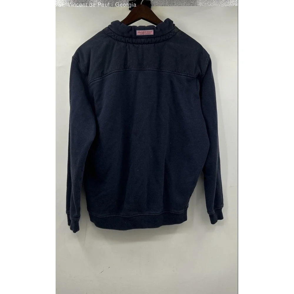 Vineyard Vines Georgia 1/4 Zip Pullover Men's Medium Blue Logo Preppy